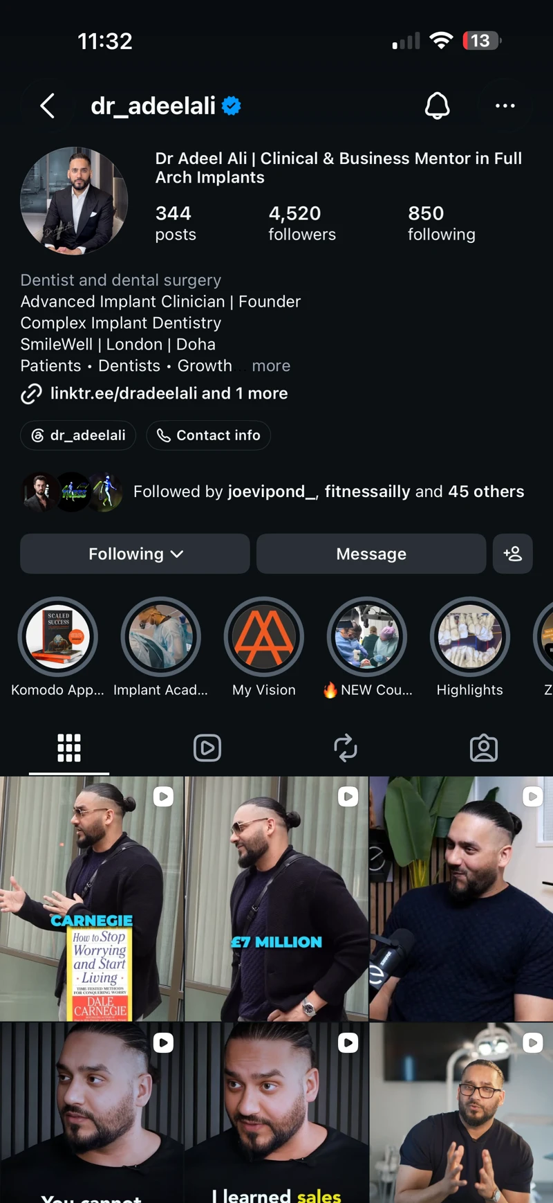 Dr Adeel Ali’s earlier Instagram reel covers, before the new editorial identity