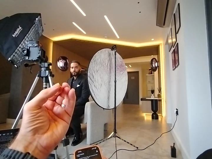 Behind the scenes on a Dr Adeel Ali filming session